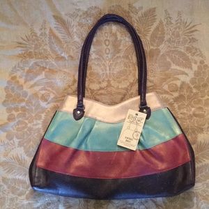 100% Italian Leather Handbag. Vintage styling.